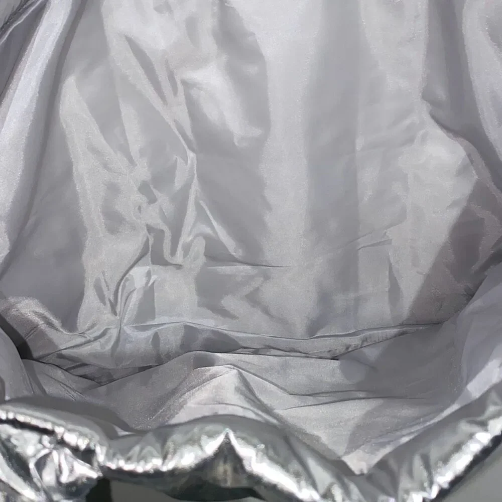 Bath‎ & Body Works Women's Silver Metallic Puffer Tote Hand Bag NWT